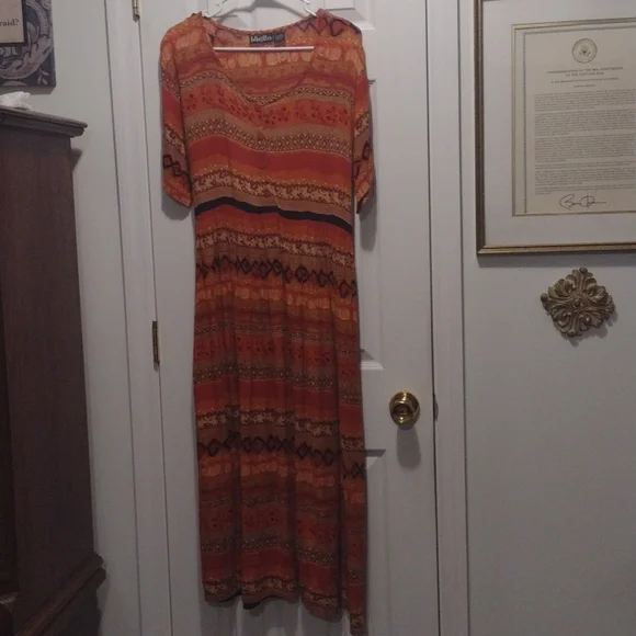 open lace back dress Whistles Blue And Orange Dress 10